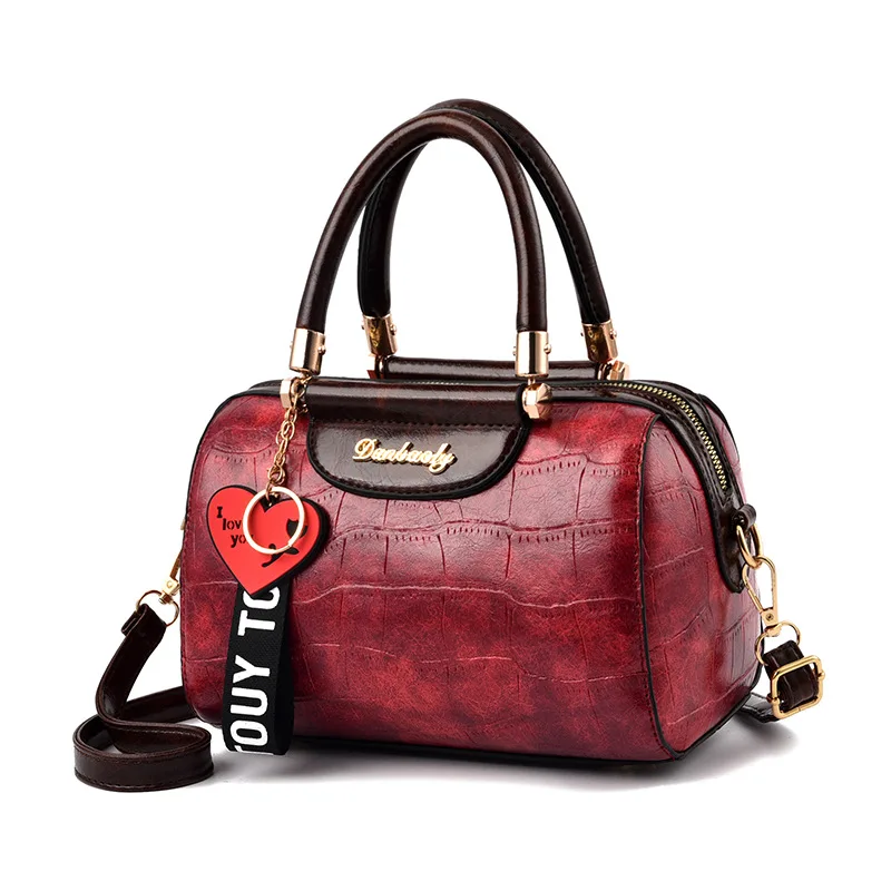 YINGPEI, женская сумка, сумка на плечо, для девушек, модная, известный дизайн, кожа, большая, повседневная сумка, высокое качество, на застежке, повседневная, черная, новинка - Цвет: Бургундия