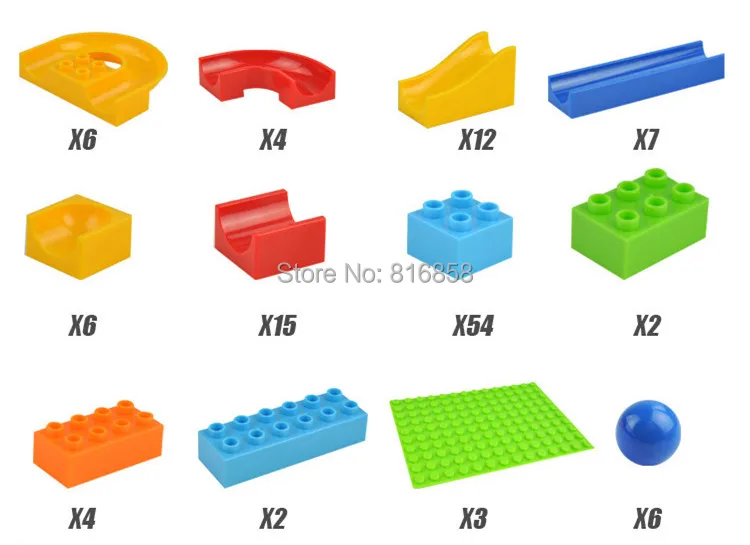 Crazy Fun Rolling Ball Building Blocks Compatible Marble Run Bricks Parts Accessories Educational DIY Toys
