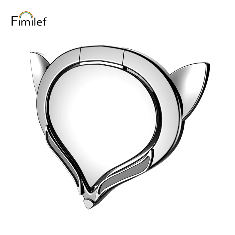 Fimilef Cute Fox Finger Ring Phone Holder For iPhone Samsung HUAWEI 180 Degree Circle Holder for Magnet Mount Smartphone Stand