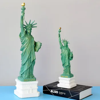 

Sculpture Statue Resin Blue American Statue of Liberty Model Home Decoration Accessories Ornaments