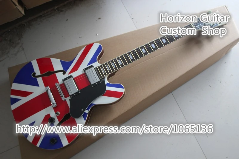 Compra guitar with uk flag online al por mayor de China