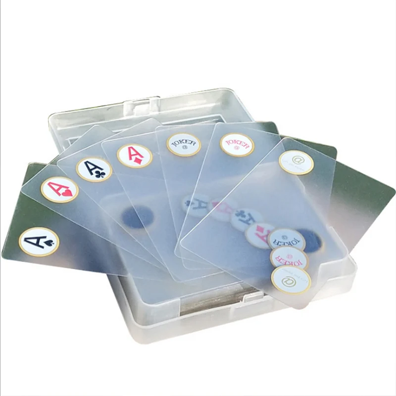 Texas Hold 'Em водонепроницаемый необычный, прозрачный покер карты наборы ПВХ пластиковая игра для всей семьи вечерние кемпинга поставки Покер игры