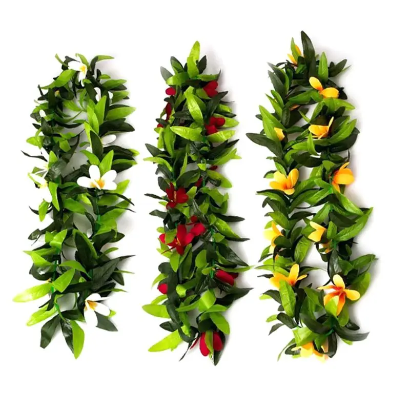

Hawaiian decorative wreath party supplies Colorful leaf wreath Necklace Beach wreath Party dress decoration