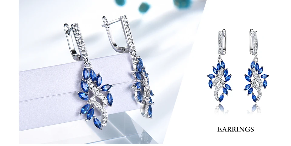 UMCHO Sapphire 925 sterling silver jewelry sets for women S029S-1 pc (6)