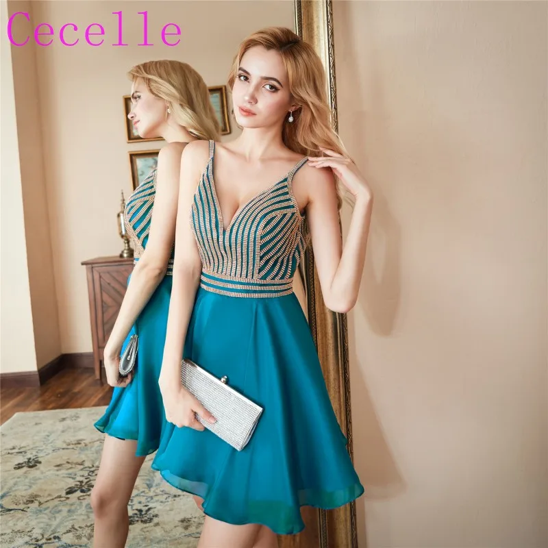 Turquoise Short Homecoming Dresses 