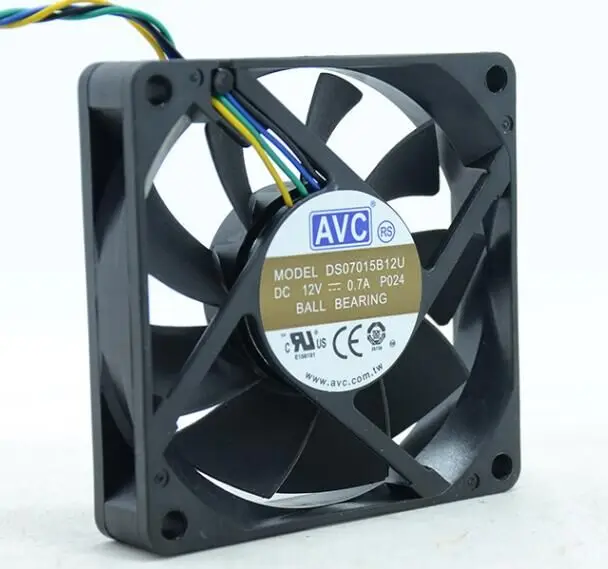 NEW AVC 7015 7CM 4PIN Double Ball bearing DS07015B12U 12V 0 70A cooling fan