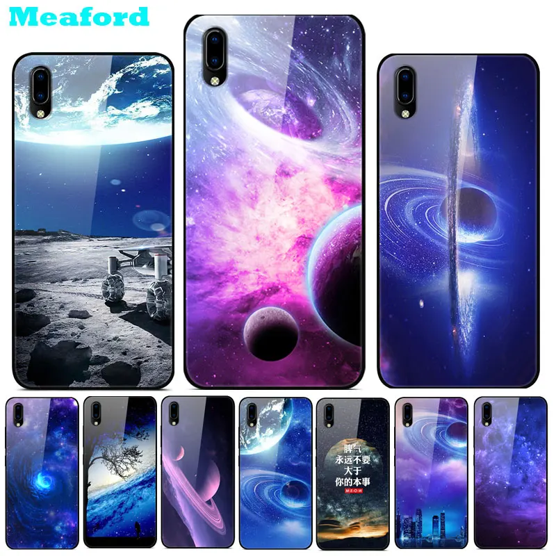 Телефон крышка для Vivo Y91i случае Vivo Y91C закаленное Стекло Чехол Мягкий ТПУ чехол Жесткий задний защитный чехол для естественных Y91C Y91i САППУ