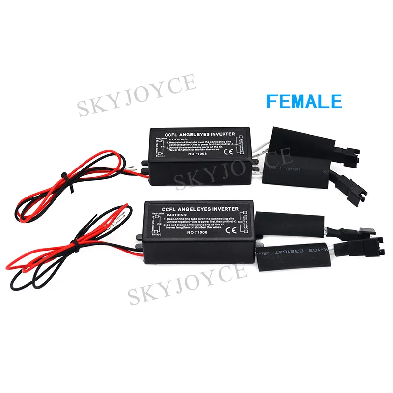 SKYJOYCE 12V Female Male CCFL Angel Eyes Inverter for E36 E46 E39 Angel Eyes Halo Ring DRL CCFL Driver Spare Ballast car styling