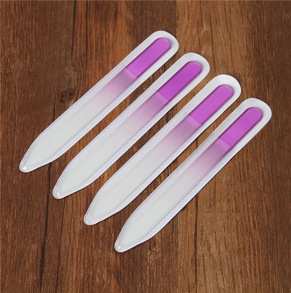 Nail File 4pcs Scrub Purple Crystal Glass Buffer Nail Art Manicure Nail