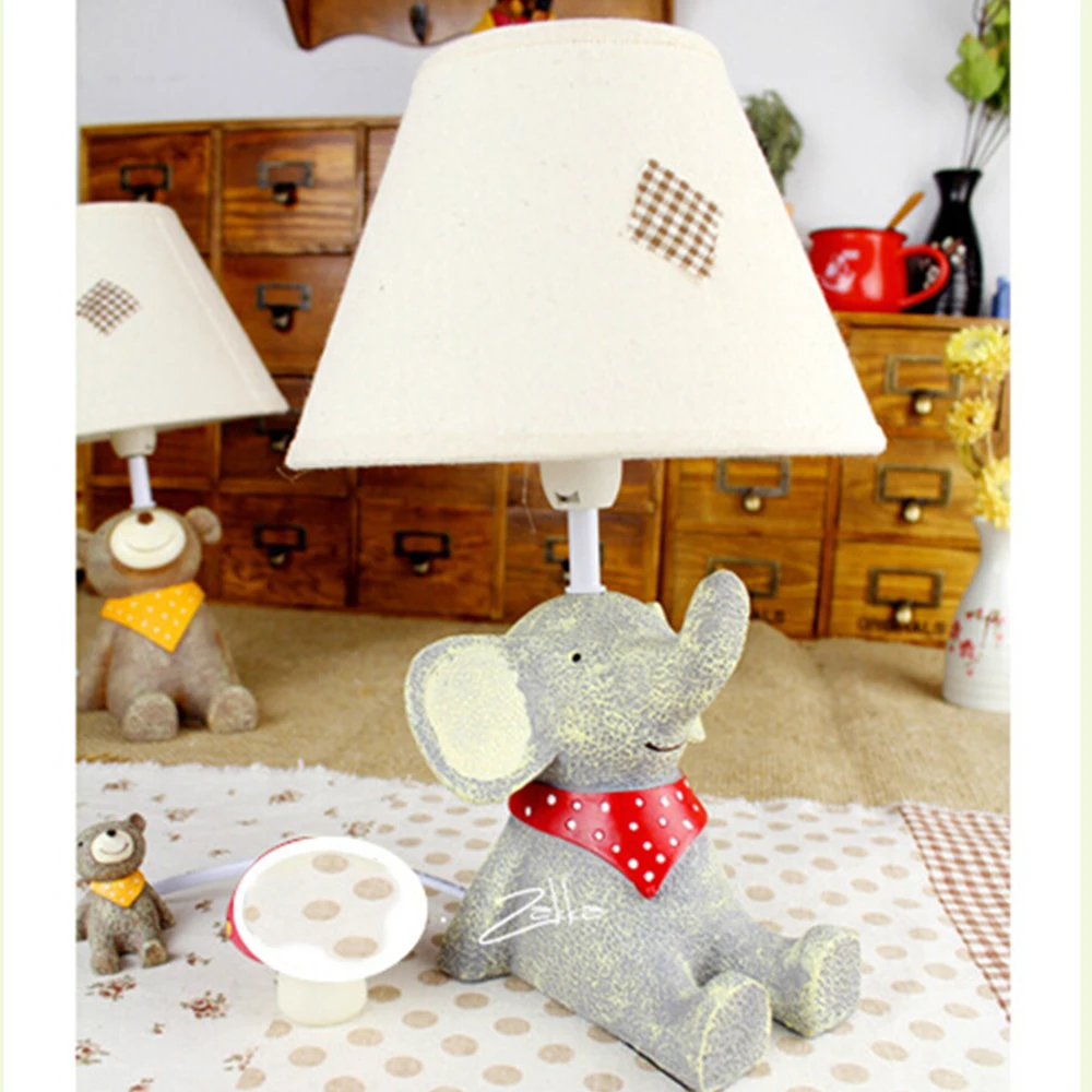 

Cute Elephant Child Switch Button Mini Kids Led Table Lamp Studio Style Children Room Desk Lamp E14 110V-220V Bedroom Lights