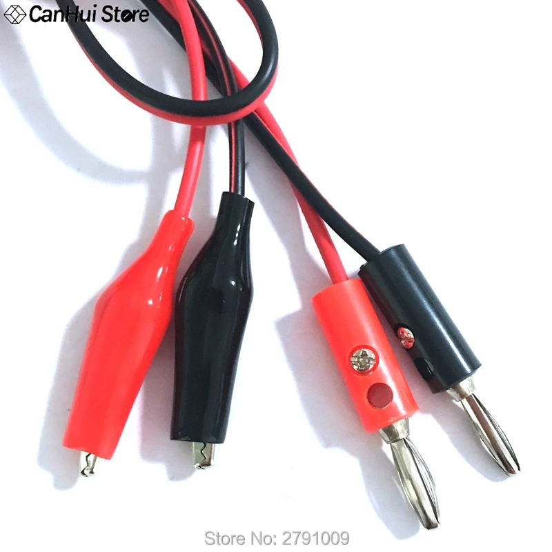 1M Test Cable Connector Alligator Cilp to AV Banana Plug Dual Tester Probe 35mm Crocodile Clip Multimeter Measure Tool