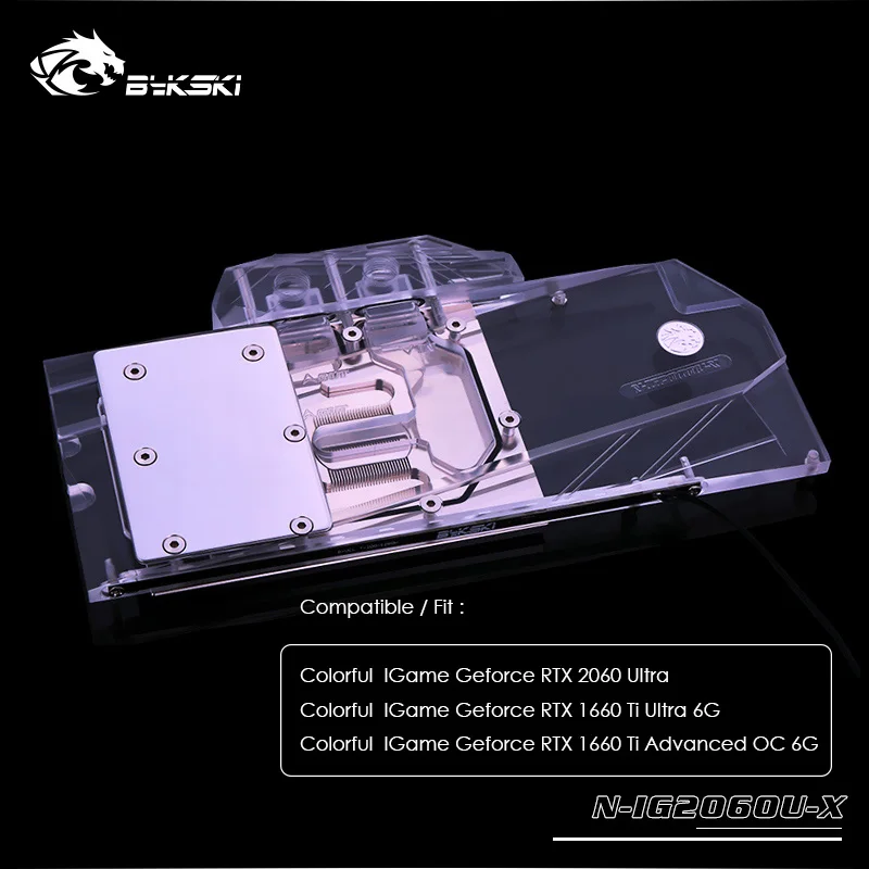 Bykski блок водяного охлаждения для красочного IGame Geforce RTX 2060 ультра 1660 Ti Ultra 6G N IG2060U