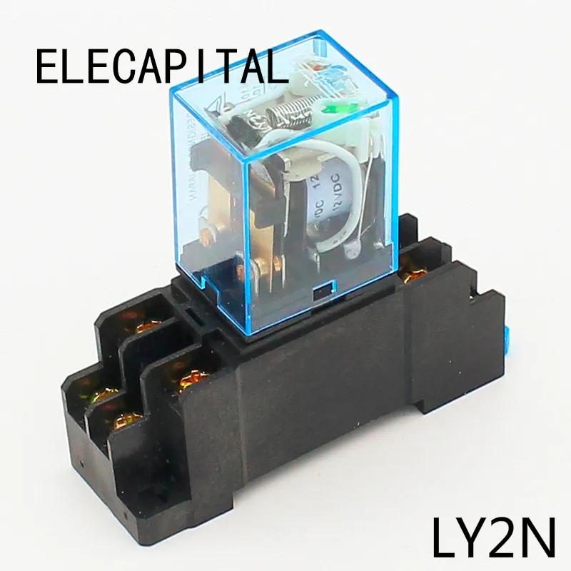 Реле 10А dpdt 12VDC 24VDC 110VAC 220VAC LY2N универсальное реле LY2NJ с релейная база розетка 8 pins LY2