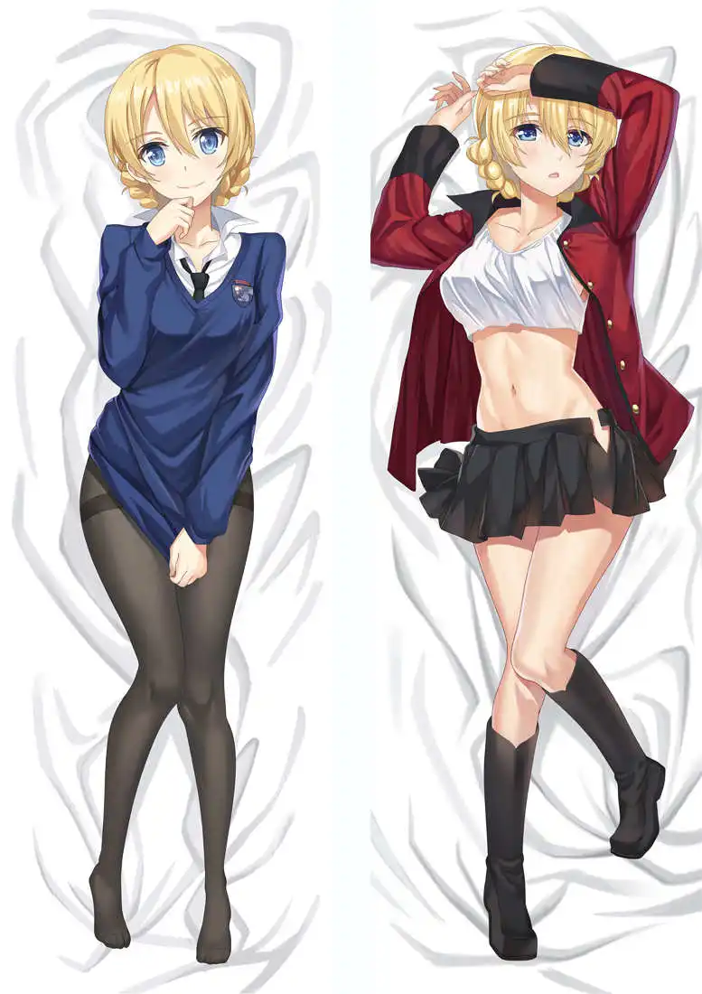 Наволочка для подушки девушки и панцер с персонажами аниме nishizumi maho miho & darjeeling shimada