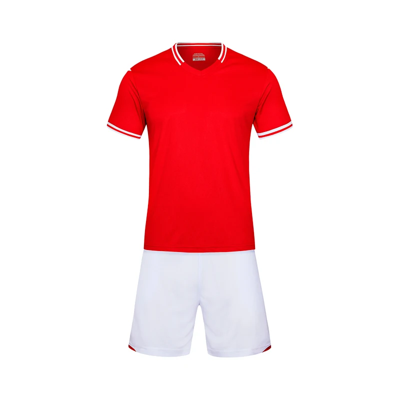 Мужская футбольная Джерси дизайн полиэстер футбольная рубашка из ткани Джерси Спортивная одежда взрослый футбол Uniformsz - Цвет: 6198 Red