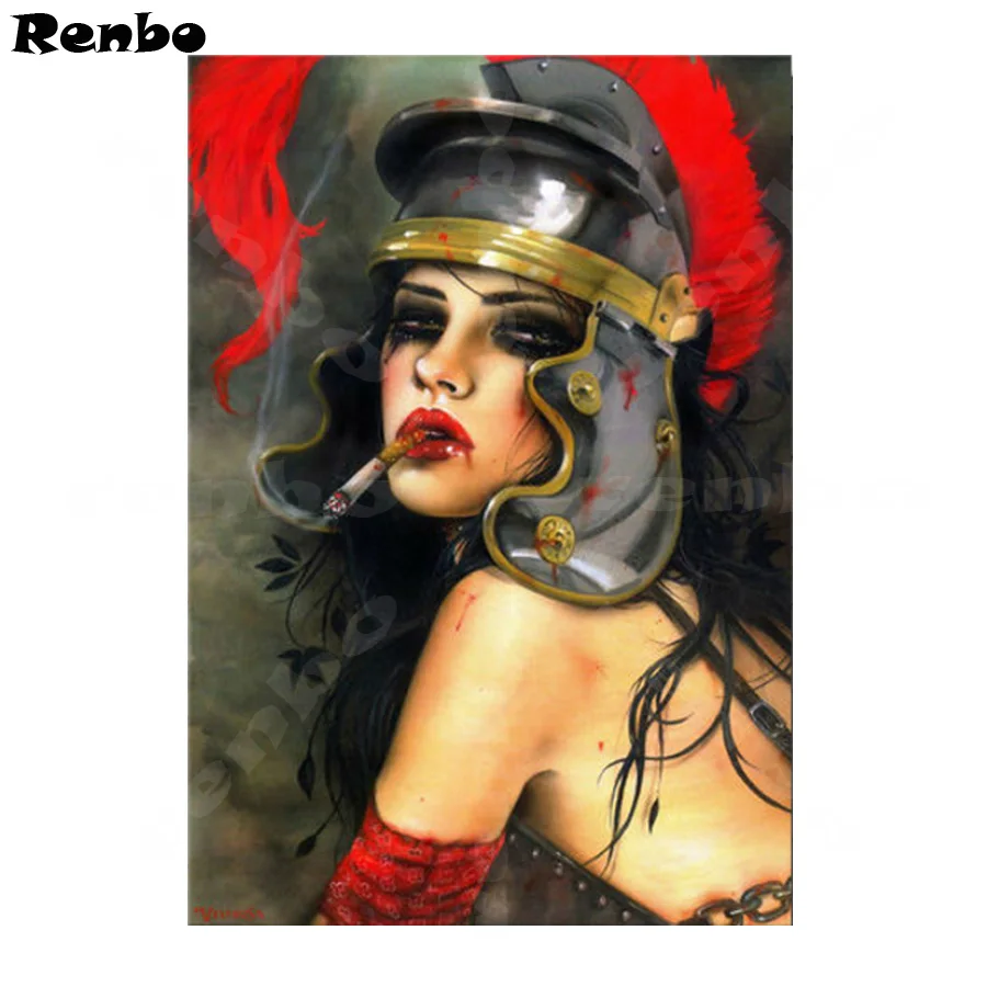 

Full DIY 5D Diamond Painting Smoking Red lip girl Cross Stitch Diamond Embroidery Rhinestones Mosaic Diamond Mazayka A788