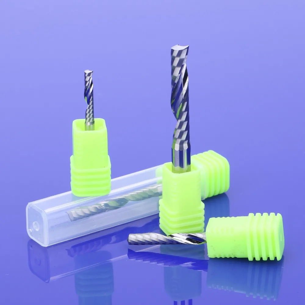 

10Pcs 3.175mm Single Flute Spiral Cutter 3A TOP Quality CNC End Mill Carbide router bit For Acrylic Wood PVC MDF Milling Cutter