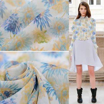 

Inkjet Color Matching lightweight anti-wrinkle 100% silk georgette fabric New Dress Fabric