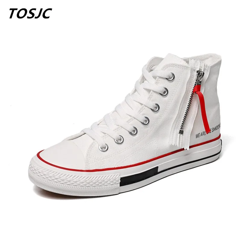 

Man Casual Outdoor Shoes High Top Canvas Black Color Shoes Casual Flat footwear Fashion Teenage Shoes