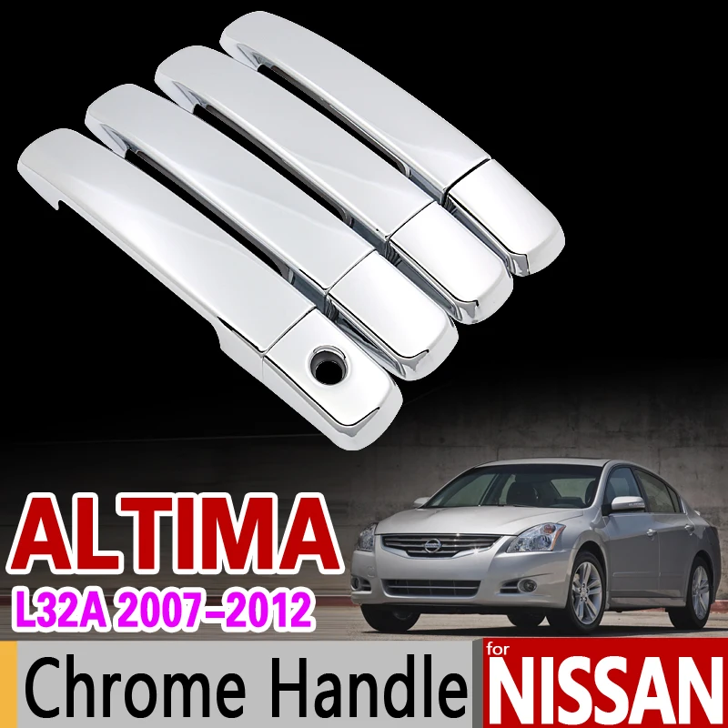 

for Nissan Altima 2007 - 2012 L32A Chrome Handle Cover Trim Set Sedan Coupe 2008 2009 2010 2011 Accessories Stickers Car Styling
