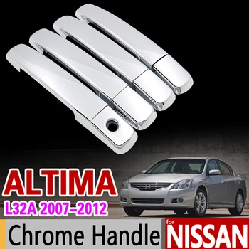 

for Nissan Altima 2007 - 2012 L32A Chrome Handle Cover Trim Set Sedan Coupe 2008 2009 2010 2011 Accessories Stickers Car Styling