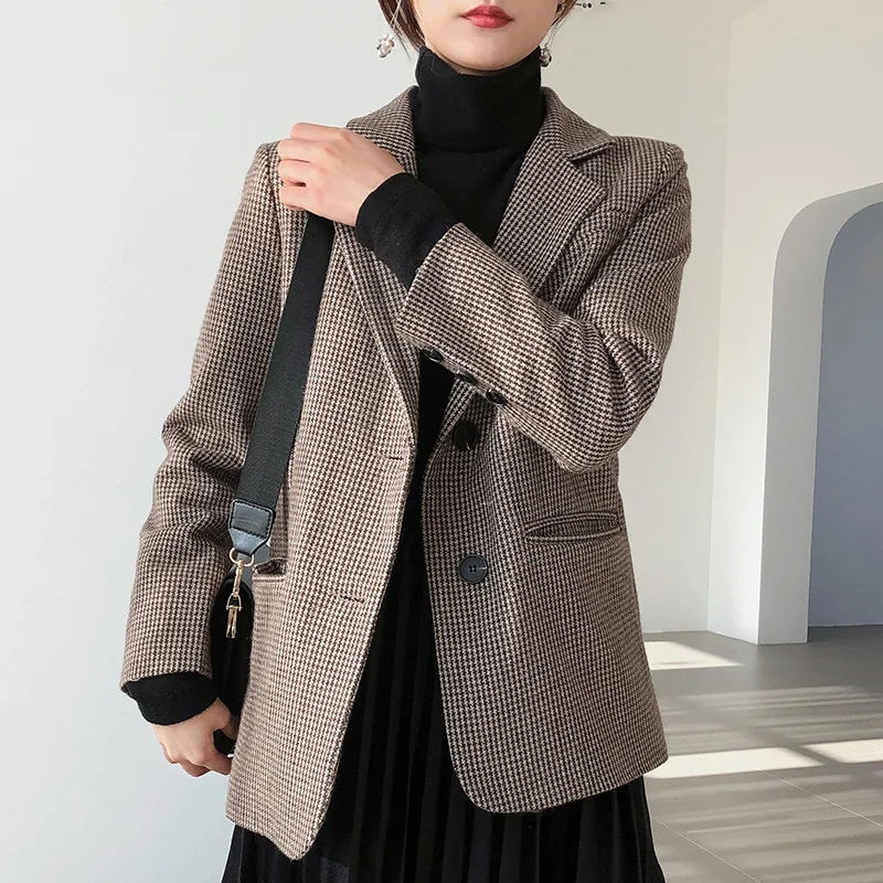 Wool women blazers for office jackets 2019 Spring Winter Elegant Office Lady Business Blazer Women Suit Oversize Female Outwear Wool women blazers for office jackets 2019 Spring Winter Elegant Office Lady Business Blazer Women Suit Oversize Female Outwear