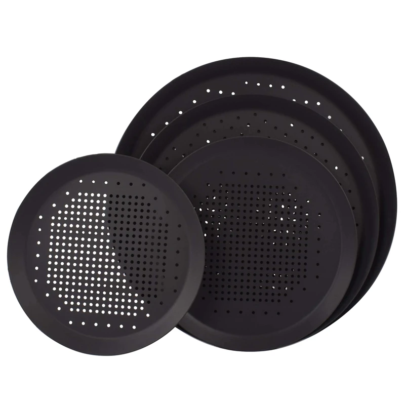 6.5,10,12,14 inch Nonstick Carbon Steel Pizza Tray Pizza Pan with Holes Bakeware Accessories Pizza Plate Dishes Holder 6.5,10,12,14 inch Nonstick Carbon Steel Pizza Tray Pizza Pan with Holes Bakeware Accessories Pizza Plate Dishes Holder