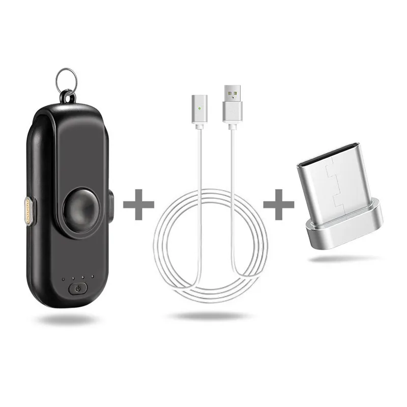 Портативное магнитное зарядное устройство для IPhone/iPad/samsung/Xiaomi/huawei Магнитный кабель для зарядного устройства зарядное устройство для Lightning type-C Android - Тип штекера: Type-C  black