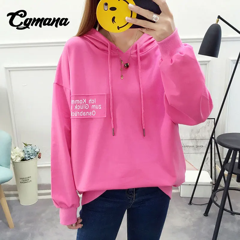 CGmana Weatshirt For Women 2018 Autumn Harajuku Large Size Hoodies Female Letter Printed Loose Hoody Tracksuit For Women moletom Hoodies