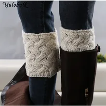Новые модные женские гетры Вязаные Гетры вязаные крючком женские зимние толстые гетры ботинок ручной работы носки женские носки