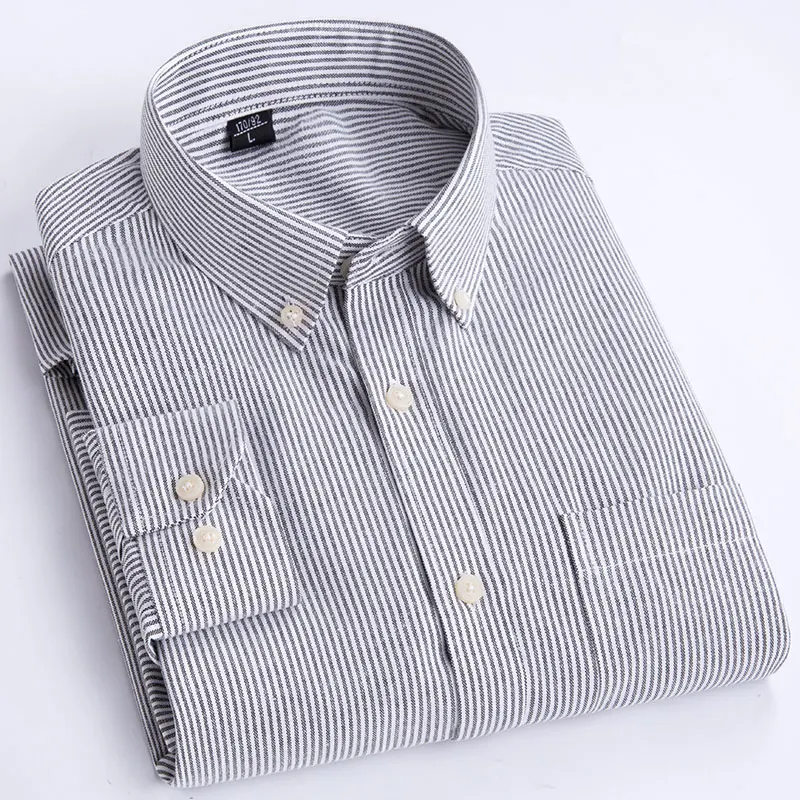 High Quality Dress Shirts 2018 New Business Casual Men Long Sleeves