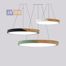 Светодиодный светильник, современный, из железного дерева, акриловый, 5 см, Круглый, 23-60 см, с регулируемой яркостью, люстра, подвесной светильник, лампа, блеск для столовой