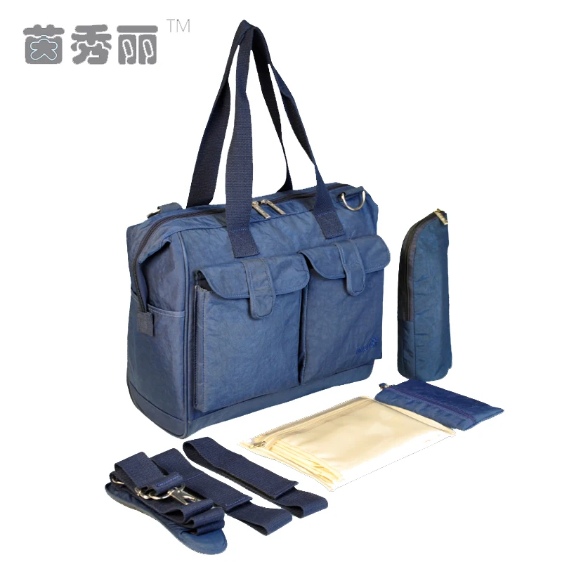

5 PCS/SET Waterproof Baby Nappy Bags Diaper Bag Mother Shoulder Bag Fashion Maternity Mummy Handbag Baby Stroller Bag
