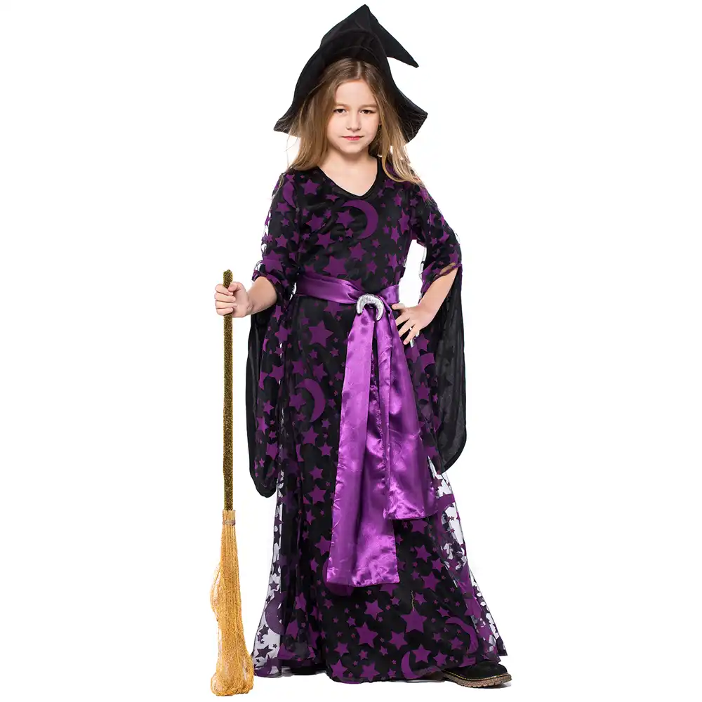 子供女の子服怖い魔女ハロウィン衣装子供のための子供服セットファンシーパーティープリントドレス吸血鬼コスプレ衣装 ドレス Aliexpress