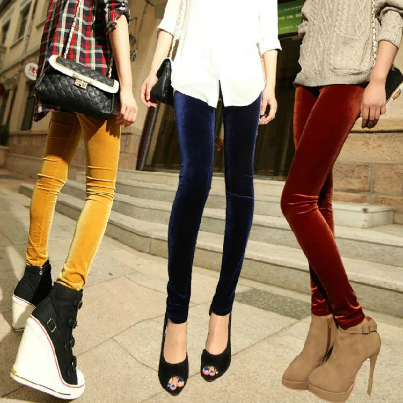 Новые бархатные леггинсы, женские леггинсы, высокие эластичные бархатные штаны с эффектом пуш-ап, тонкие леггинсы