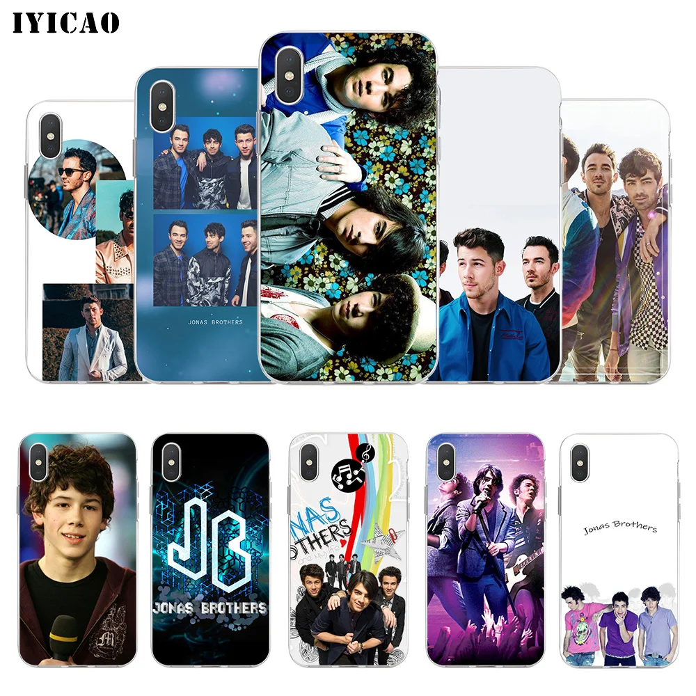 

IYICAO Rock band Jonas Brothers Soft Silicone Phone Case for iPhone X XR XS MAX 6 6s 7 8 Plus X 5 5S SE TPU Cover