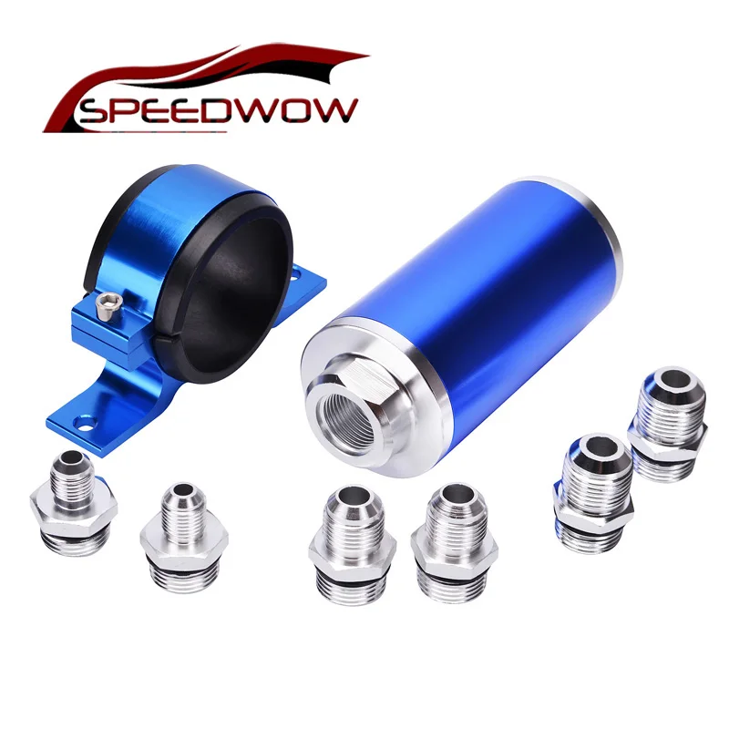 

Universal High Flow Aluminum Fuel Filter For Motorsport Rally Racing With Fitting An 6 8 10 Blue