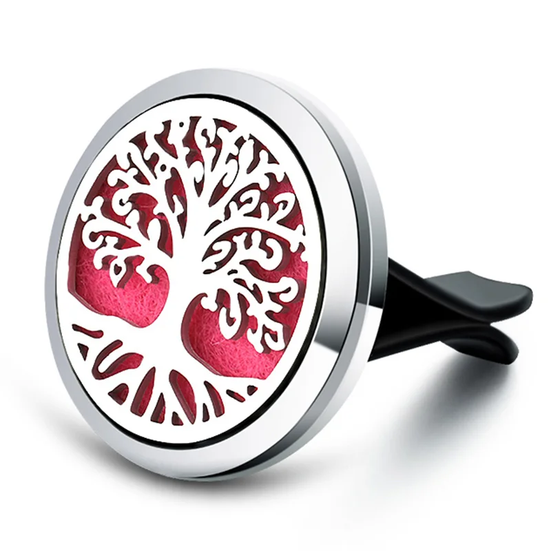 

New Tree Of Life Car Aromatherapy Diffuser Stainless Steel Air Vent Freshener Car Essential Oil Diffuser Perfume Lockets Jewelry