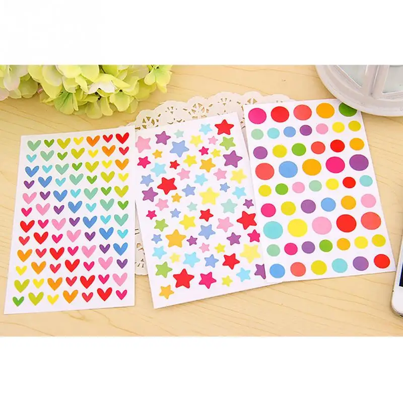 Album Sticker Paper Little Round Dots Lovely School Supplies Scrapbooking Label Cute Love Heart RFID Blocking Diary Decorative