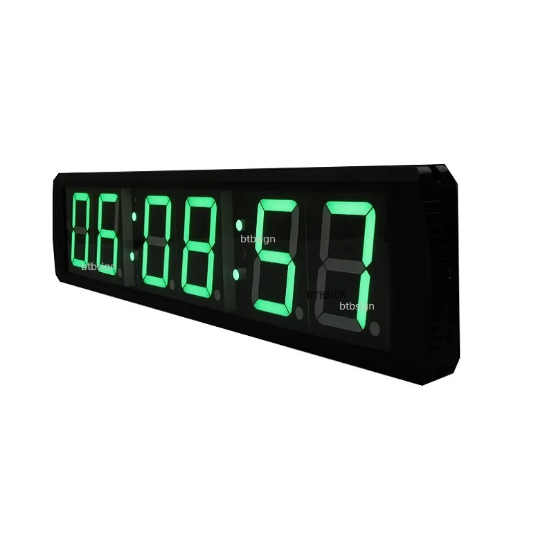 Ultra Bright Green Color 4'' Wall Clock LED Countdown Marathon Timer For Sporting Running Race