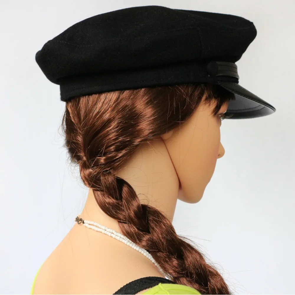 Модная черная темно-синяя шляпа в стиле милитари, шерстяная шапка матроска, весенне-осенний топ на плоской подошве для мужчин и женщин, студенток 55 57 59 61 см S395