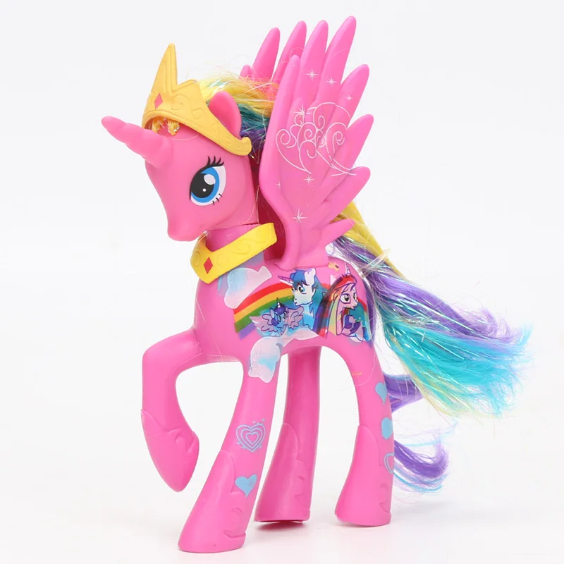 14 см игрушки My Little Pony пони Принцесса Селестия Луна юбкой всех цветов радуги