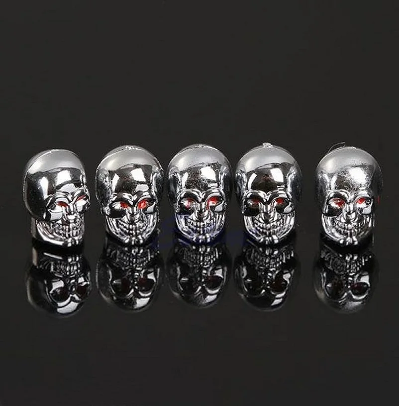 Motorcycle Valve Caps Motorcycle Styling 5Pc Skull Tire Tyre Wheel Car Auto Valves Caps Dust Stem Cover Motocycle Bicycle #1