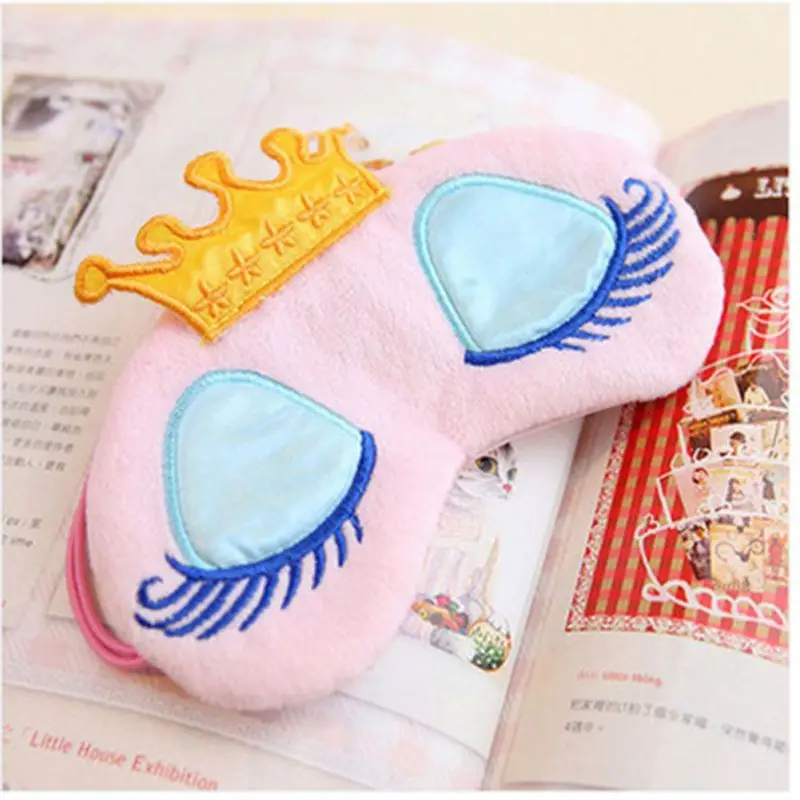 

Lovely Sleeping Eye Mask Crown Long Eyelash Cartoon Pattern Eye Wear Breathable Sleeping Safety Goggles Home Gift For Man Women