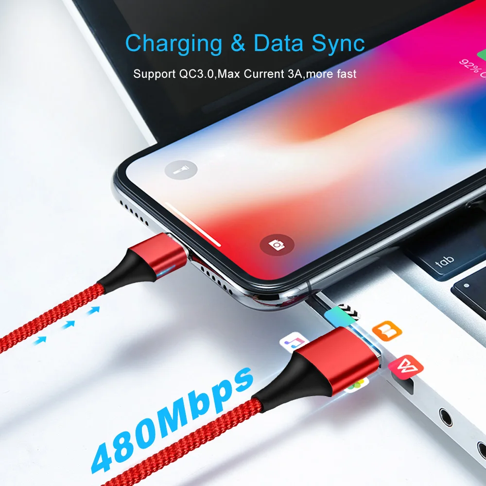 MOSIRUI قوي شفط المغناطيس الهاتف المحمول كابل بيانات 3A سريع شحن 1 m الشحن. المصغّر usb ل huawei P الذكية Y7 برو y9 2019