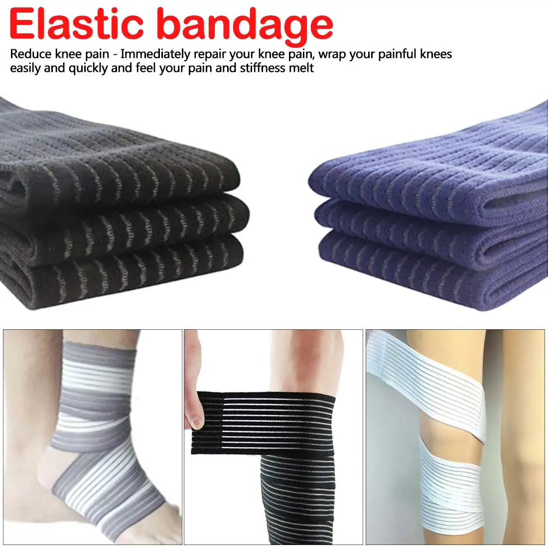

Exercise Equipment 1PCS Elastic Bandage Tape Sport Knee Support Strap Shin Guard Compression Protector For Ankle Leg Wrist Wrap