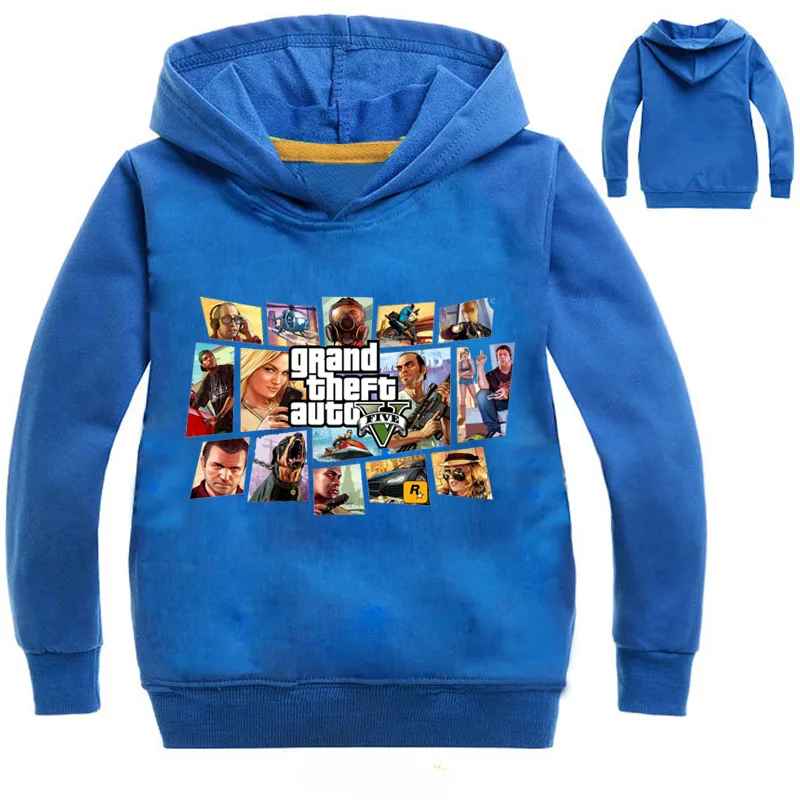 Коллекция года, толстовки с капюшоном для детей возрастом от 2 до 16 лет с изображением игры Gta детская одежда верхняя одежда и пальто для девочек свитер для мальчиков с изображением Grand Theft Auto Gta V 5 - Цвет: color 2
