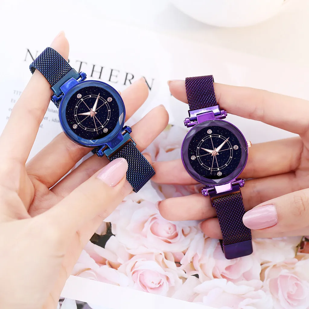 

Vansvar Starry Sky Watch 2019 New Arrival Women Magnet Buckle Mesh Belt Ladies Magnetic Watch montres femmes часы женские