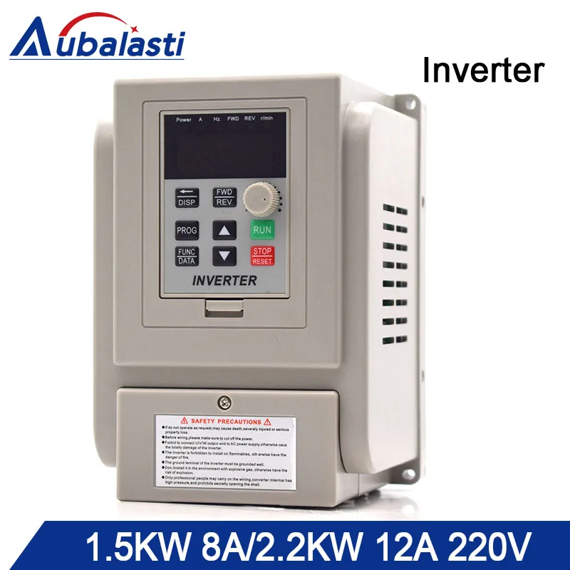 Aubalasti инвертор 1.5KW 2.2KW 220V преобразователь частоты 8A 12A 3HP AT1 3P Выход 400 Hz для станка с
