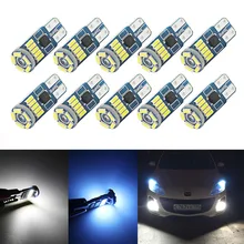 10Pcs W5W SMD Car T10 LED 194 168 Wedge Instrument Panel Lamp White Crystal Blue Reading Clearance Light Bulbs For Car Lights